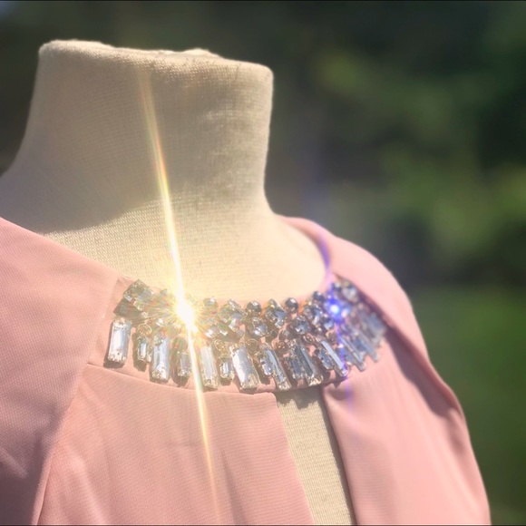 Vince Camuto Jeweled Neckline Shift Dress - Picture 5 of 6